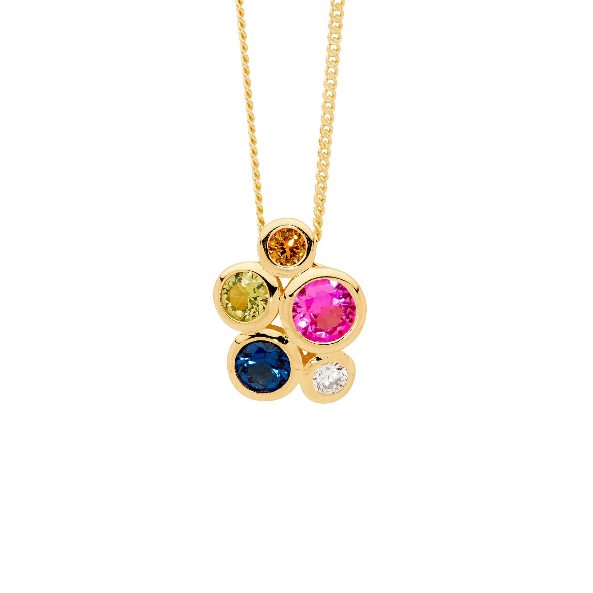 Sterling Silver Bezel Set White CZ Necklace