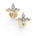 9ct Yellow Gold Earrings set with Marquise cut Diamonds